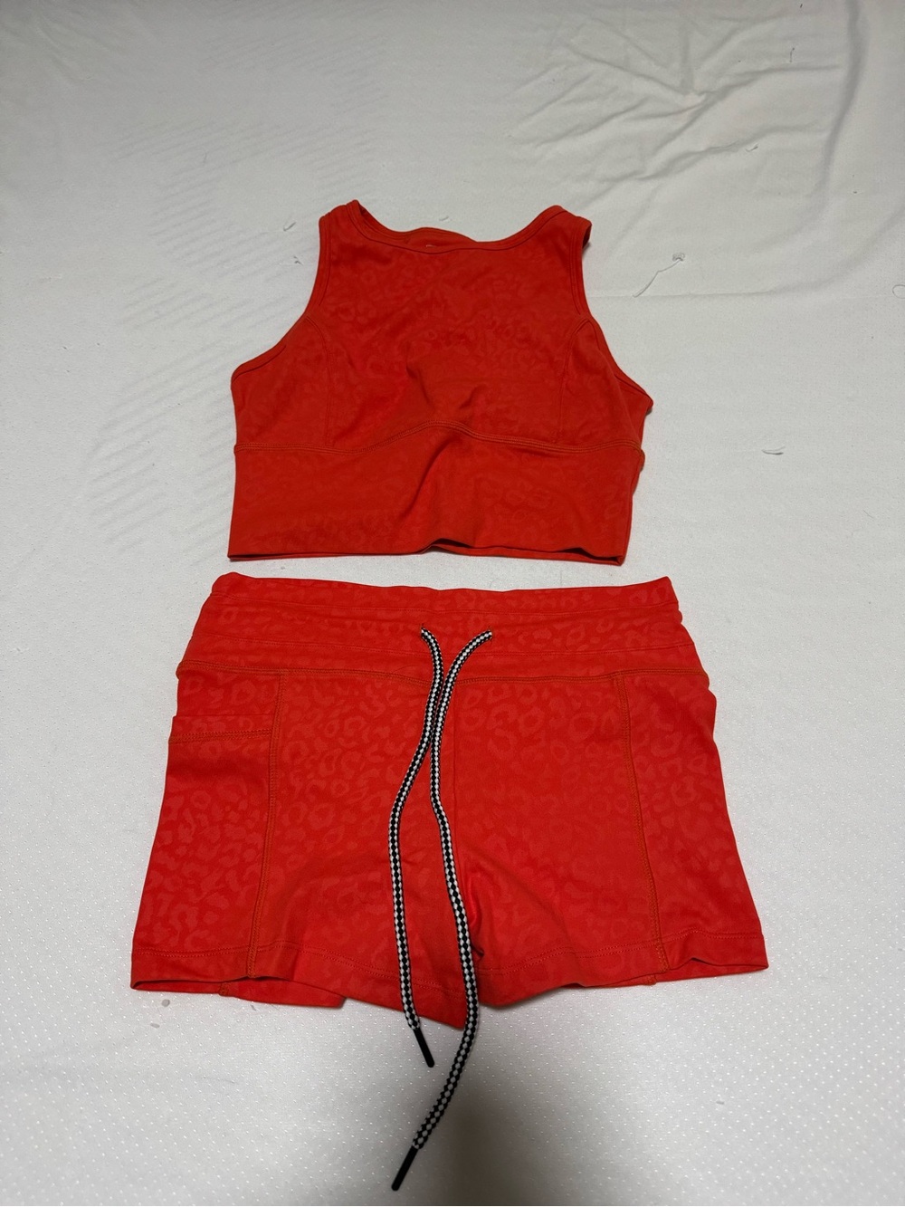 Celestial Bodiez Orange Athletic Crop Tank & Shorts Set